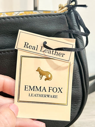 Emma Fox snakeprint flap bag with chain strap faux leather