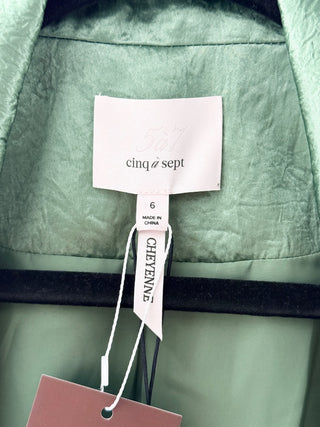 Cinq a Sept Crystal-Embellished Satin Blazer With Matching Trousers Suit Set, 6