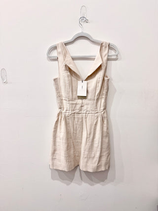 NWT Sovere Eve Sleeveless Bateau Mini Fit & Flare Dress Neutral Women's Size 6