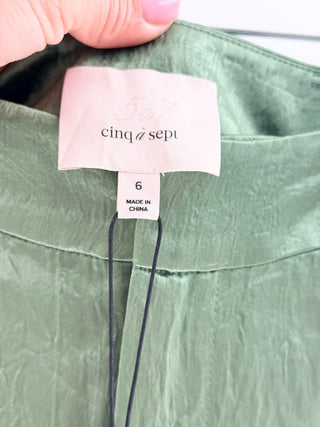 Cinq a Sept Crystal-Embellished Satin Blazer With Matching Trousers Suit Set, 6