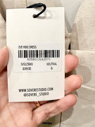 NWT Sovere Eve Sleeveless Bateau Mini Fit & Flare Dress Neutral Women's Size 6