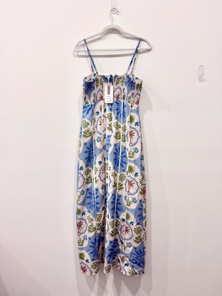 Beloved Dominique Printed Spaghetti Strap Maxi Sundress Blue Women's Size Medium