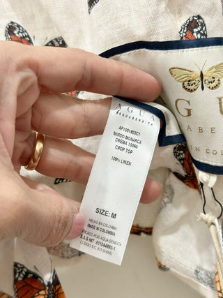 Agua Bendita 2 piece set: top and ruffle mini skirt, M