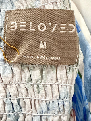 Beloved Dominique Printed Spaghetti Strap Maxi Sundress Blue Women's Size Medium