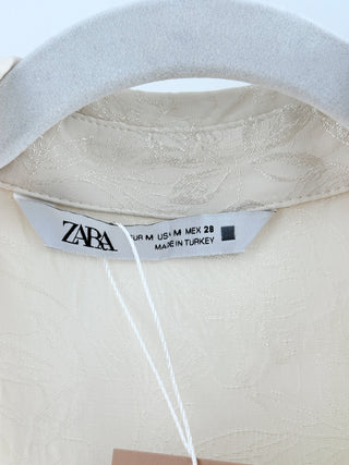 Zara Cream Button up set, M