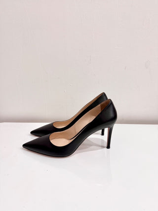 NEW Prada Leather Basic Pointed Toe Stiletto Pumps Heels Black Women's Size 40.5