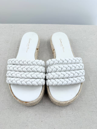Gianvito Rossi leather braided raffia sandals, 35