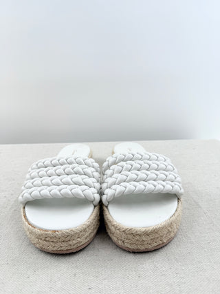 Gianvito Rossi leather braided raffia sandals, 35