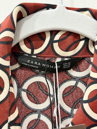 Zara pattern midi shirt dress, XS