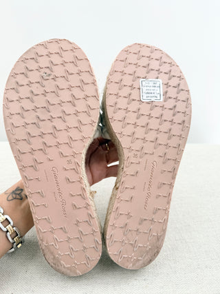 Gianvito Rossi leather braided raffia sandals, 35