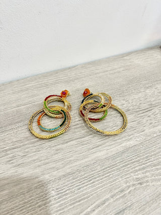 Lavish by Tricia Milaneze multi and gold artemis earrings