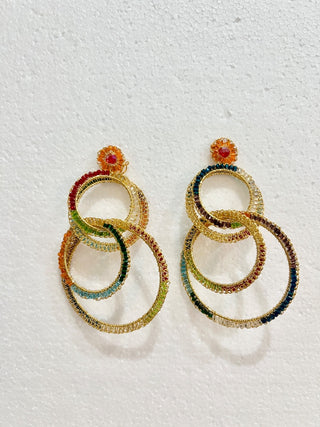 Lavish by Tricia Milaneze multi and gold artemis earrings