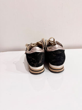 Philippe Model Paris Low Top Sneakers Shoes Metallic Olive Black Unisex EU 36