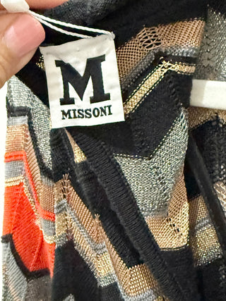 M Missoni Chevron Metallic Thread Midi Shift Dress Multi Women's Size 38 / US 2
