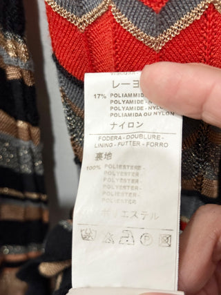 M Missoni Chevron Metallic Thread Midi Shift Dress Multi Women's Size 38 / US 2