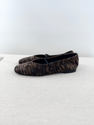 Margaux animal print suede ballet flats, 39.5