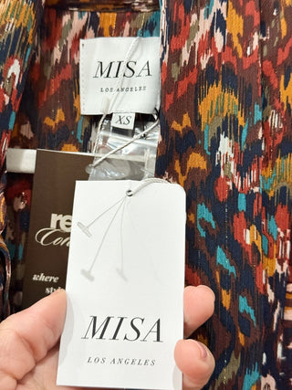 MISA sleeveless ruffle mini dress pattern, XS