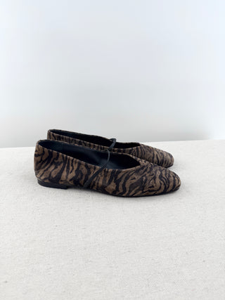 Margaux animal print suede ballet flats, 39.5