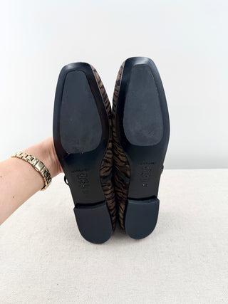 Margaux animal print suede ballet flats, 39.5