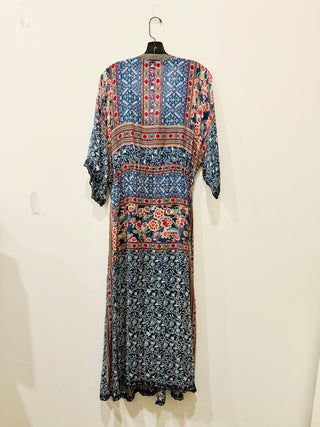 Johny Was kaftan maxi dress with lining, L