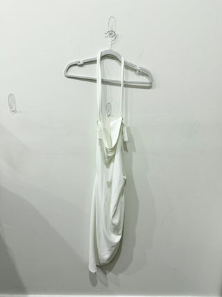 Amanda Uprichard Halterneck Open Back Midi Dress White Women's Size Large