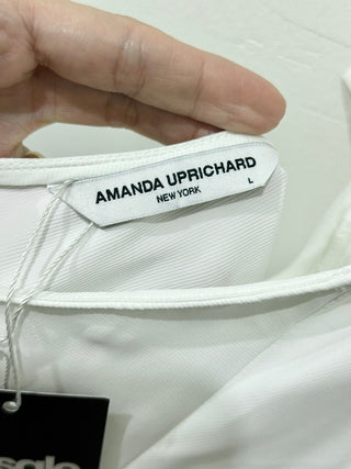 Amanda Uprichard Halterneck Open Back Midi Dress White Women's Size Large