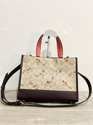 Coach floral and heart print CC medium bag