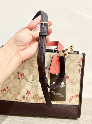 Coach floral and heart print CC medium bag