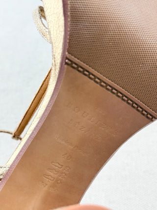 Souliers x Sezane leather metallic platform block heel shoes, 40