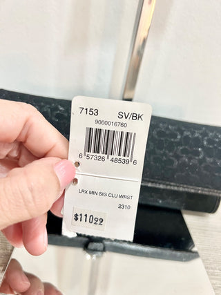 NWT Coach Small Canvas Logo Printed Wristlet Clutch Handbag Black