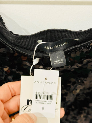 Ann Taylor matching set top and sequin pencil midi skirt, top S / bottom 6
