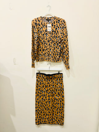 Ann Taylor pattern set sweater and midi skirt, top LP / bottom M