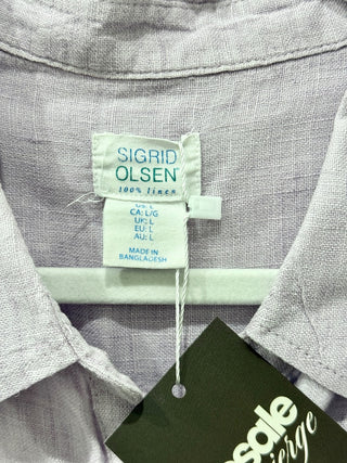 Sigrid Olsen linen button down top, L