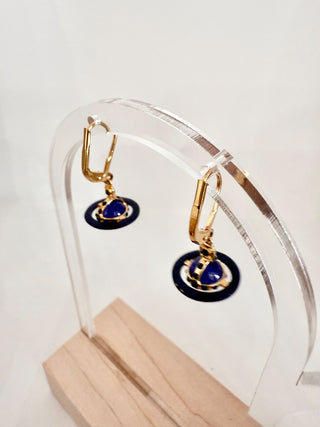 NWB Vivienne Westwood Petite Original Orb Earrings Dark Purple Women's One Size