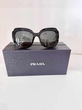 PRADA Irregular Acetate PR 16YSF Sunglasses Black Women's