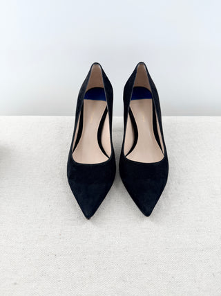 Stuart Weitzman suede mid heel pumps, 8