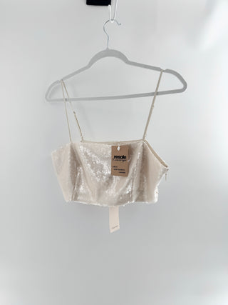 Cinq A Sept Sequined crop top, M