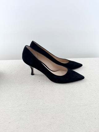 Stuart Weitzman suede mid heel pumps, 8