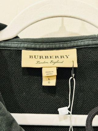 Burberry Cyrus Embroidered Spliced Logo Zip-front Hoodie In Black Men's Size L
