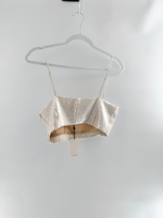 Cinq A Sept Sequined crop top, M