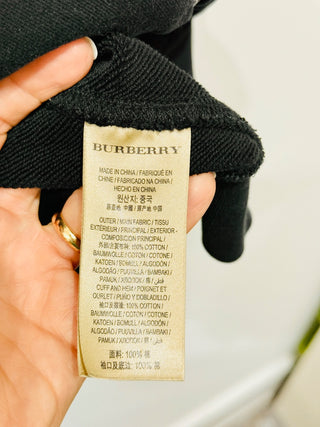 Burberry Cyrus Embroidered Spliced Logo Zip-front Hoodie In Black Men's Size L