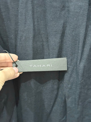 Tahari linen embroidered blouse, L