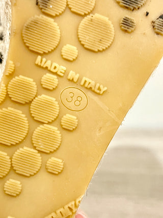 Jimmy Choo Snakeskin Raffia Platform Wedge Slide Sandals Beige/Brown EU 38