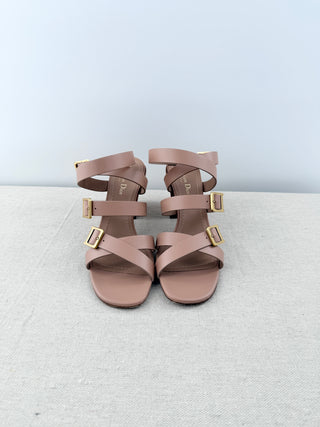 Dior leather double D sandals block heel, 40