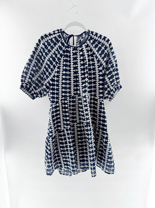 Maje embroidered mini dress, 38 FR / US 6