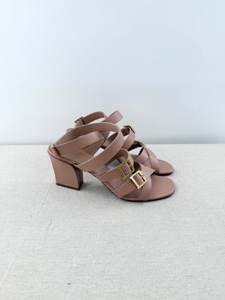 Dior leather double D sandals block heel, 40