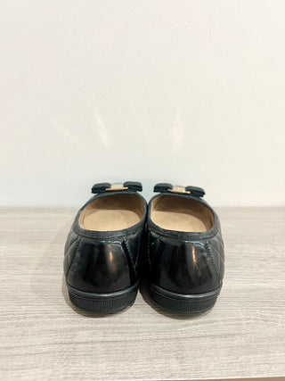 Salvatore Ferragamo Quilted Leather Slip On Vara Bow Ballet Flats Black Womens 7