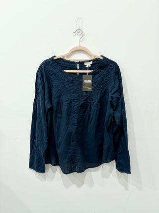 Rebecca Taylor 100% cotton blouse with embroidery, L