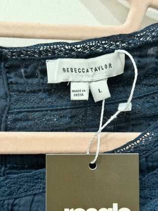 Rebecca Taylor 100% cotton blouse with embroidery, L