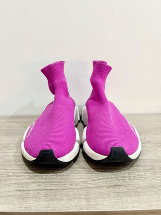 Balenciaga Neoprene Knit Speed Mid Sock Sneakers Purple/White Women's Size US 5